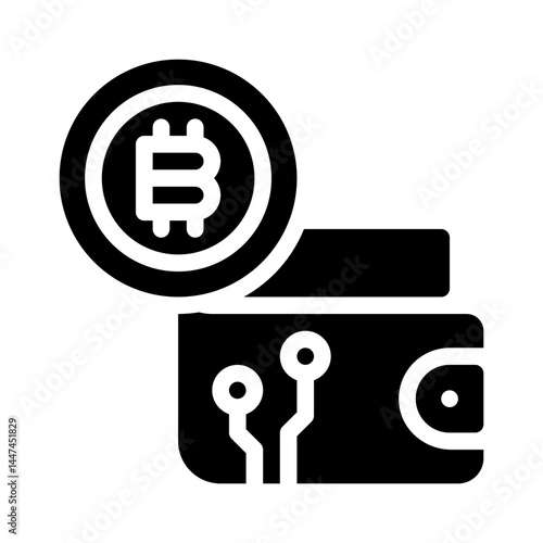 cryptocurrency wallet glyph icon