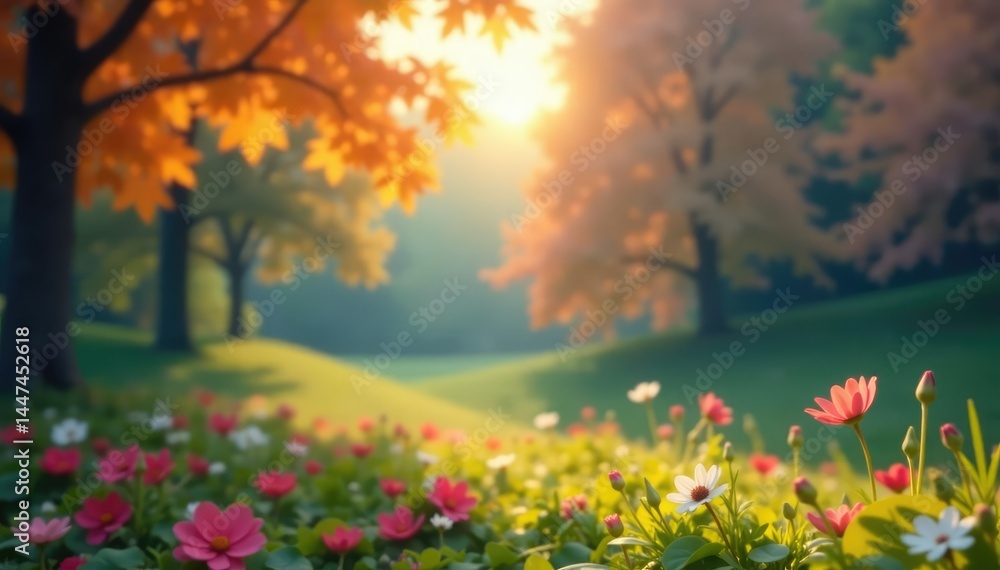 Abstract blurred nature scene, ideal for product placement, peaceful, purple Abstract blurred nature scene, ideal for product placement, peaceful, purple