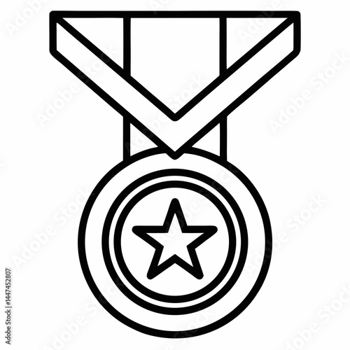 Medal icon on white background. winning award and prize icons, trophy reward, victory trophy signs depicting an award, victory cup achievement.