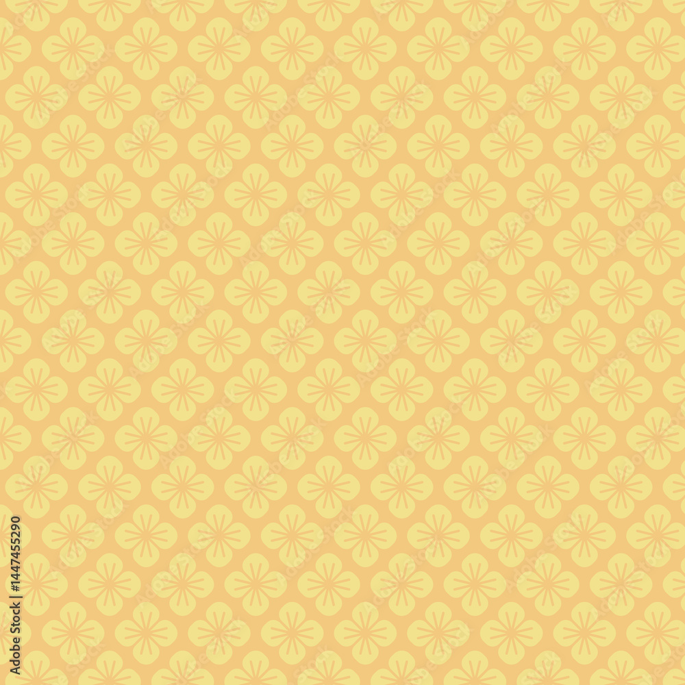 Seamless Floral Pattern in Warm Yellow Tones Seamless Floral Pattern in Warm Yellow Tones