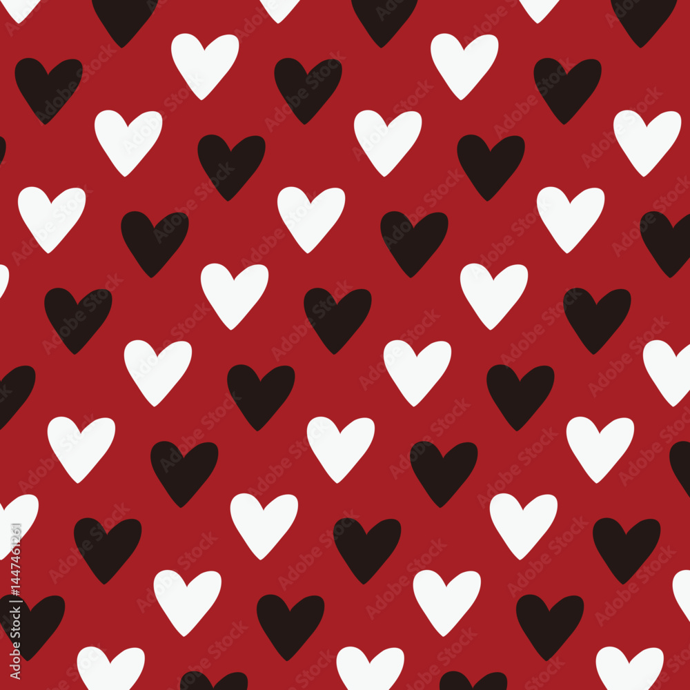 Heart Pattern Red Background Heart Pattern Red Background