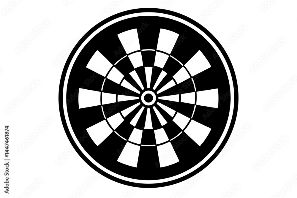 Dartboard icon silhouette vector illustration Dartboard icon silhouette vector illustration