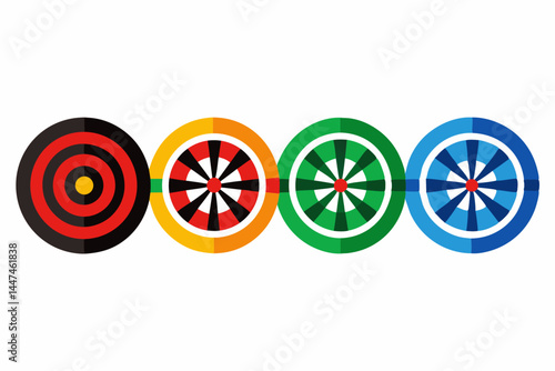 set of Dartboard silhouette vector illustration