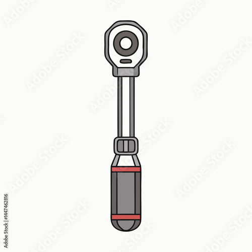 Torque wrench vector illustration automotive repair tool and equipment for mechanical works