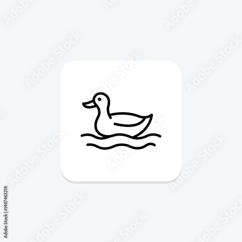 Duck By Pond, vector, pixel perfect, illustrator file