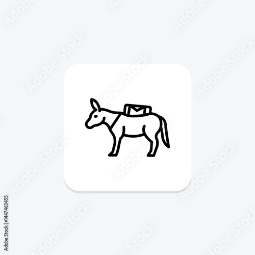 Donkey Carrying Load, vector, pixel perfect, illustrator file