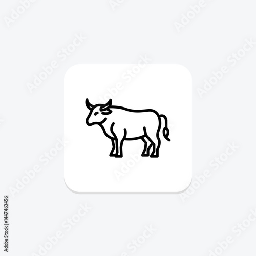 Bull Standing Still, vector, pixel perfect, illustrator file