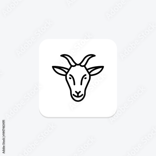 Goat With Horns, vector, pixel perfect, illustrator file