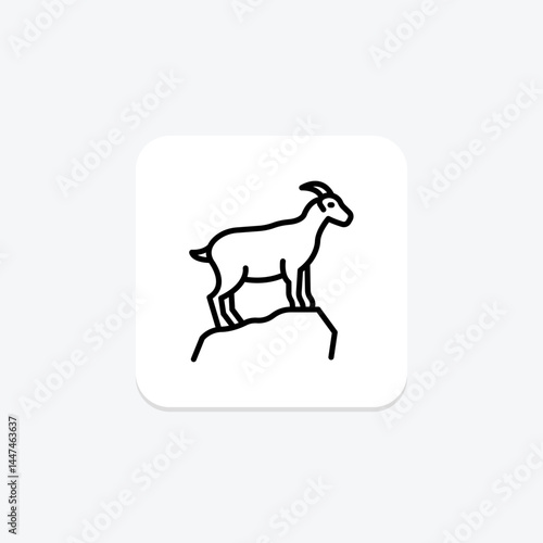 Goat On Rock, vector, pixel perfect, illustrator file