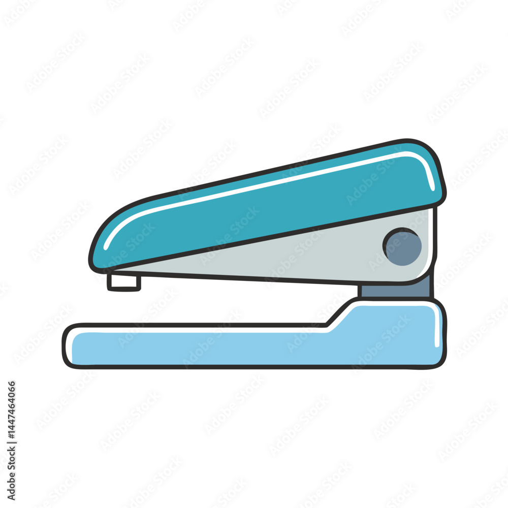Illustration of a blue stapler office supply stationery tool paperwork document fastener device clip Illustration of a blue stapler office supply stationery tool paperwork document fastener device clip