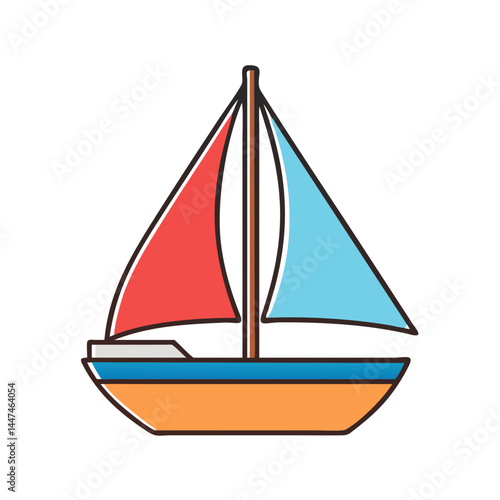 Illustration of sailing boat sailboat yacht sea travel ocean transport vessel nautical ship trip voyage