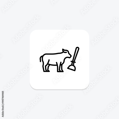 Cow Shed Cleaning, vector, pixel perfect, illustrator file