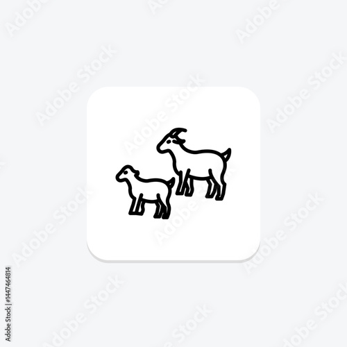 Goat With Kids, vector, pixel perfect, illustrator file