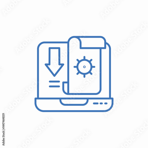 malware download icon sign vector