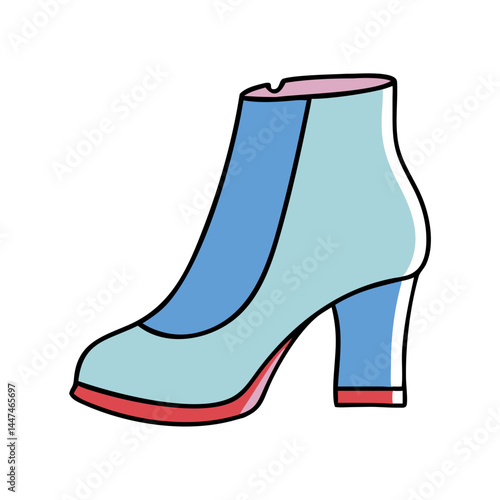 Find your perfect pair of ankle boots light blue and dark blue heel fashion online shop now