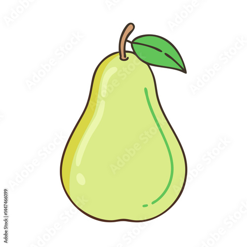 Illustration of delicious ripe pear fruit, fresh pear, green pear, healthy pear, organic pear, pear