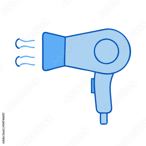 Hair dryer vector illustration blow dryer hair styling tool beauty salon appliance hot air design icon