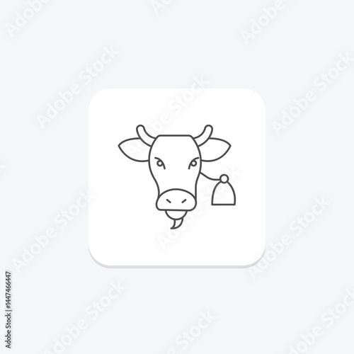 Cow With Bell, vector, pixel perfect, illustrator file