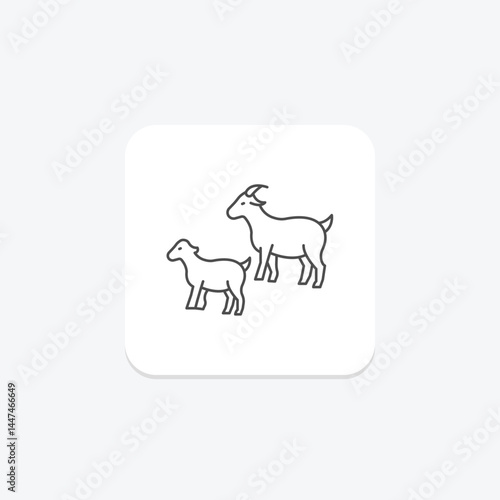 Goat With Kids, vector, pixel perfect, illustrator file