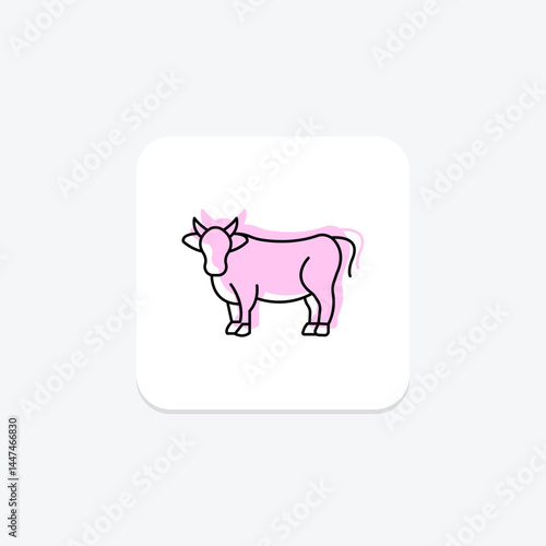 Cow In Field, vector, pixel perfect, illustrator file