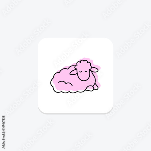 Sheep Resting, vector, pixel perfect, illustrator file