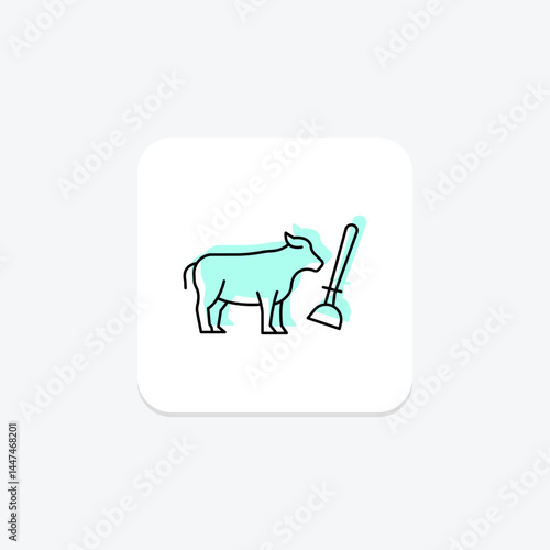 Cow Shed Cleaning, vector, pixel perfect, illustrator file
