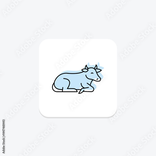 Cow Lying In Grass, vector, pixel perfect, illustrator file