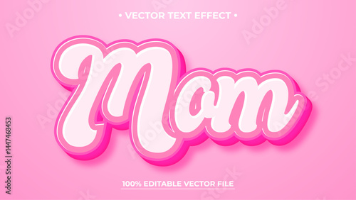 Mother Pink Text Effect 3D Style Editable Text Effect