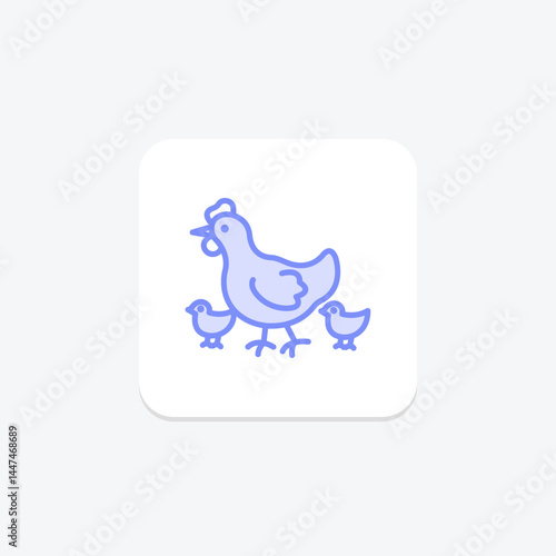 Hen With Chicks, vector, pixel perfect, illustrator file