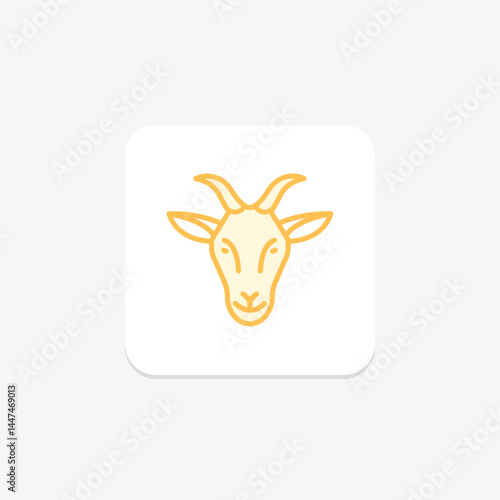 Goat With Horns, vector, pixel perfect, illustrator file