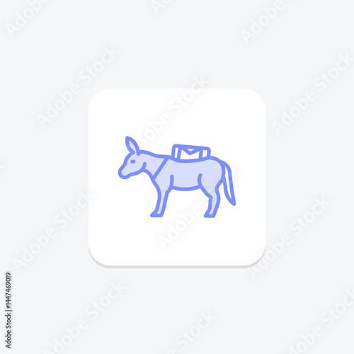 Donkey Carrying Load, vector, pixel perfect, illustrator file