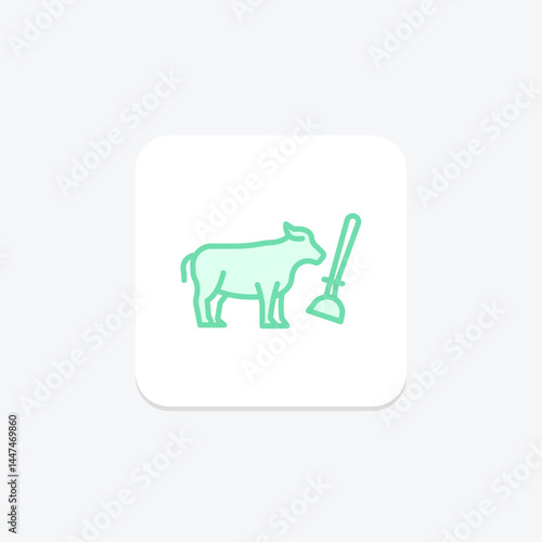 Cow Shed Cleaning, vector, pixel perfect, illustrator file