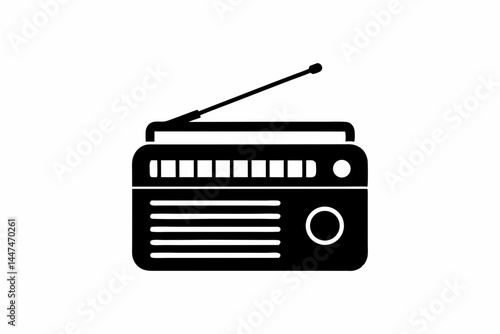 Radio icon silhouette vector illustration