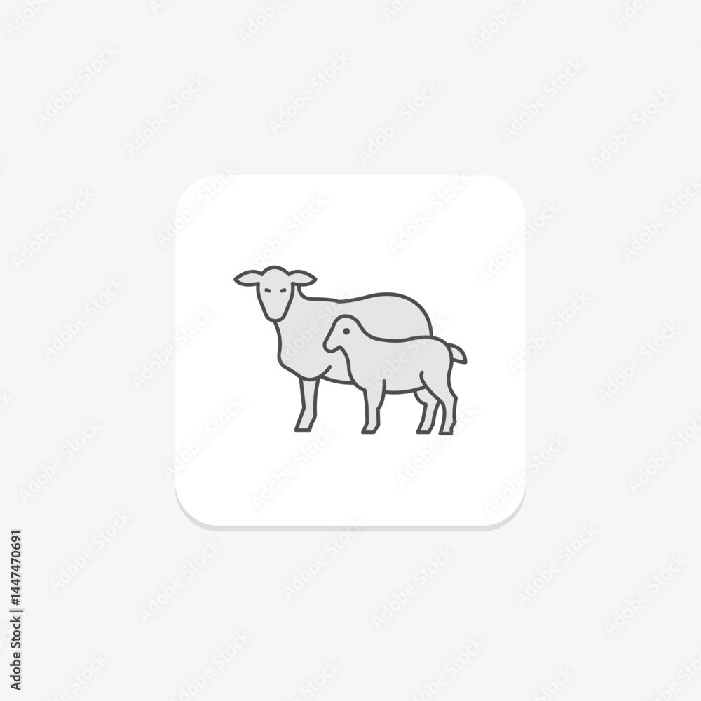 Lamb With Mother, vector, pixel perfect, illustrator file Lamb With Mother, vector, pixel perfect, illustrator file