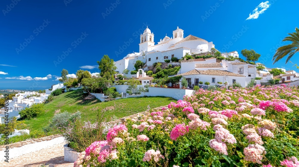 Fototapeta premium Sammer Sunset Over Whitewashed Buildings