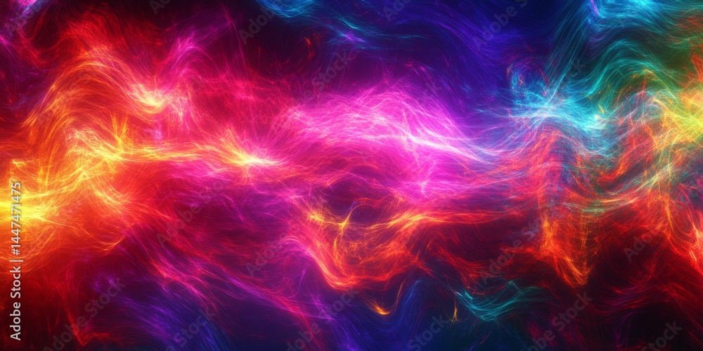 Abstract Colorful Energy Lines Graphic Design