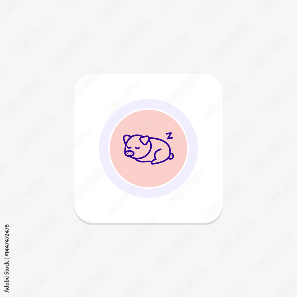 Piglet Sleeping, vector, pixel perfect, illustrator file Piglet Sleeping, vector, pixel perfect, illustrator file