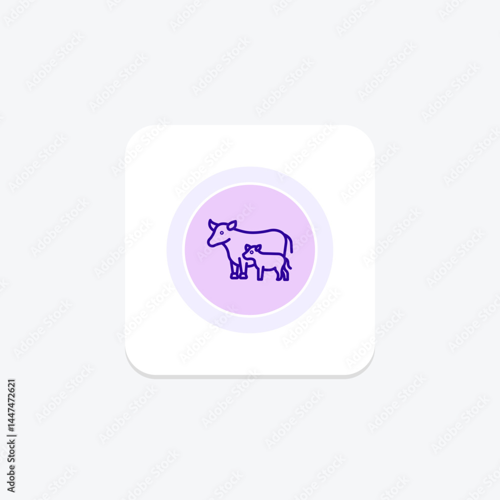 Cow With Calf, vector, pixel perfect, illustrator file Cow With Calf, vector, pixel perfect, illustrator file