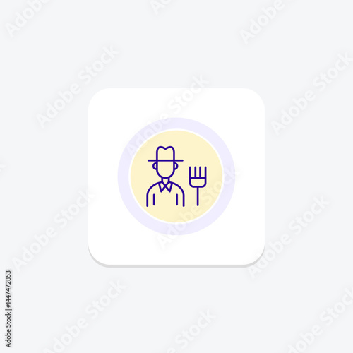 Farmer With Rake, vector, pixel perfect, illustrator file