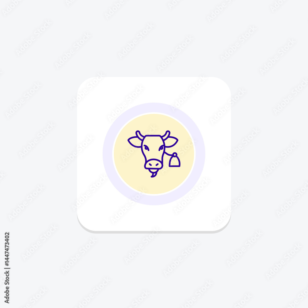 Cow With Bell, vector, pixel perfect, illustrator file Cow With Bell, vector, pixel perfect, illustrator file