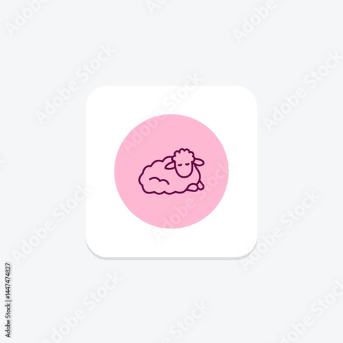 Sheep Resting, vector, pixel perfect, illustrator file
