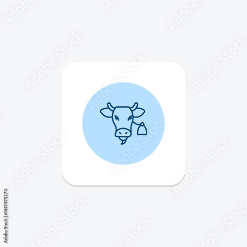 Cow With Bell, vector, pixel perfect, illustrator file