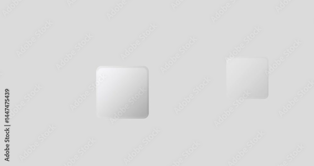 Geometric animation displaying white square shapes gliding seamlessly over gray surface, representing contemporary minimal graphic design with sleek visual rhythm. conceptual modern stylish animation