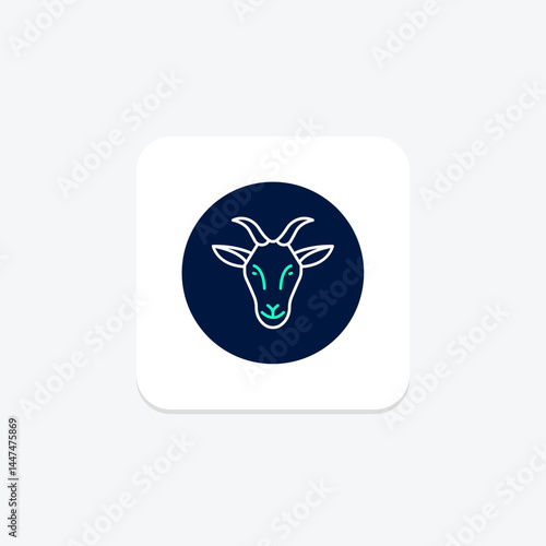 Goat With Horns, vector, pixel perfect, illustrator file
