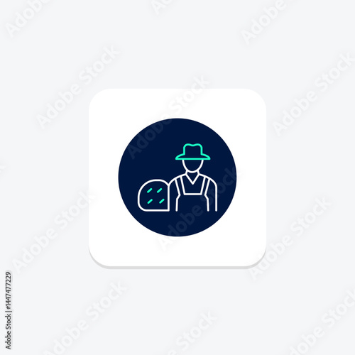 Farmer With Hay Bale, vector, pixel perfect, illustrator file
