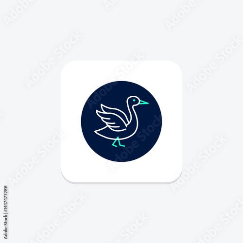 Duck Flapping Wings, vector, pixel perfect, illustrator file