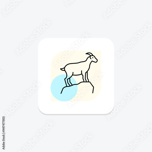 Goat On Rock, vector, pixel perfect, illustrator file