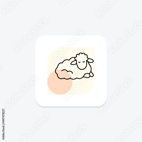 Sheep Resting, vector, pixel perfect, illustrator file