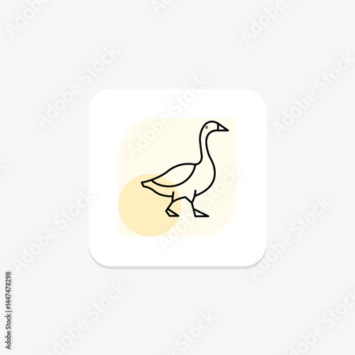 Goose Walking, vector, pixel perfect, illustrator file