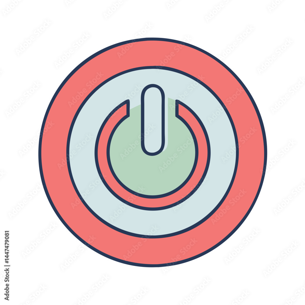 Power button icon symbol vector illustration on and off switch sign design graphic element Power button icon symbol vector illustration on and off switch sign design graphic element